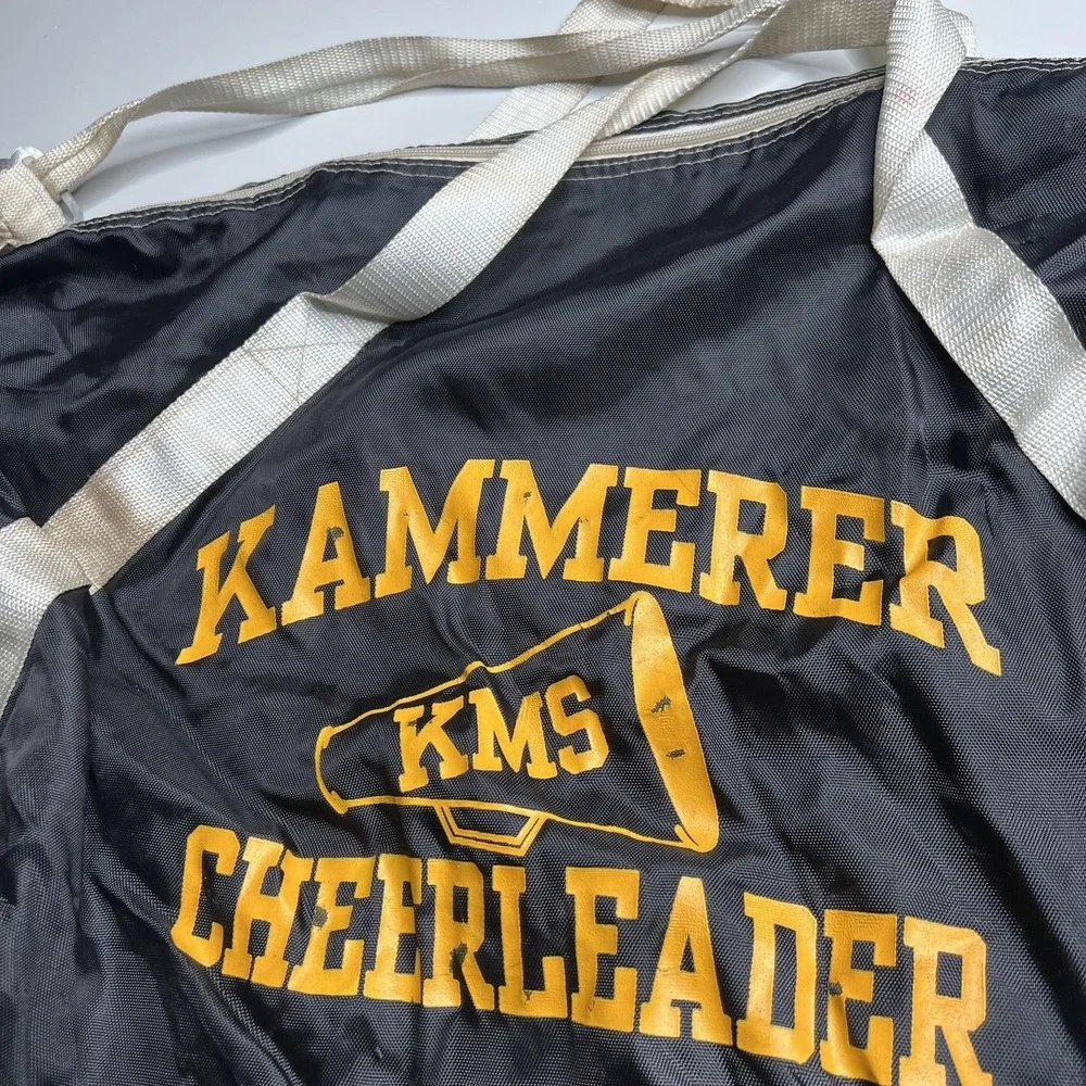 Vintage Toppers Cheer Megaphone Bag Kammerer KMS Black Nylon Cheerleader‎ Duffel